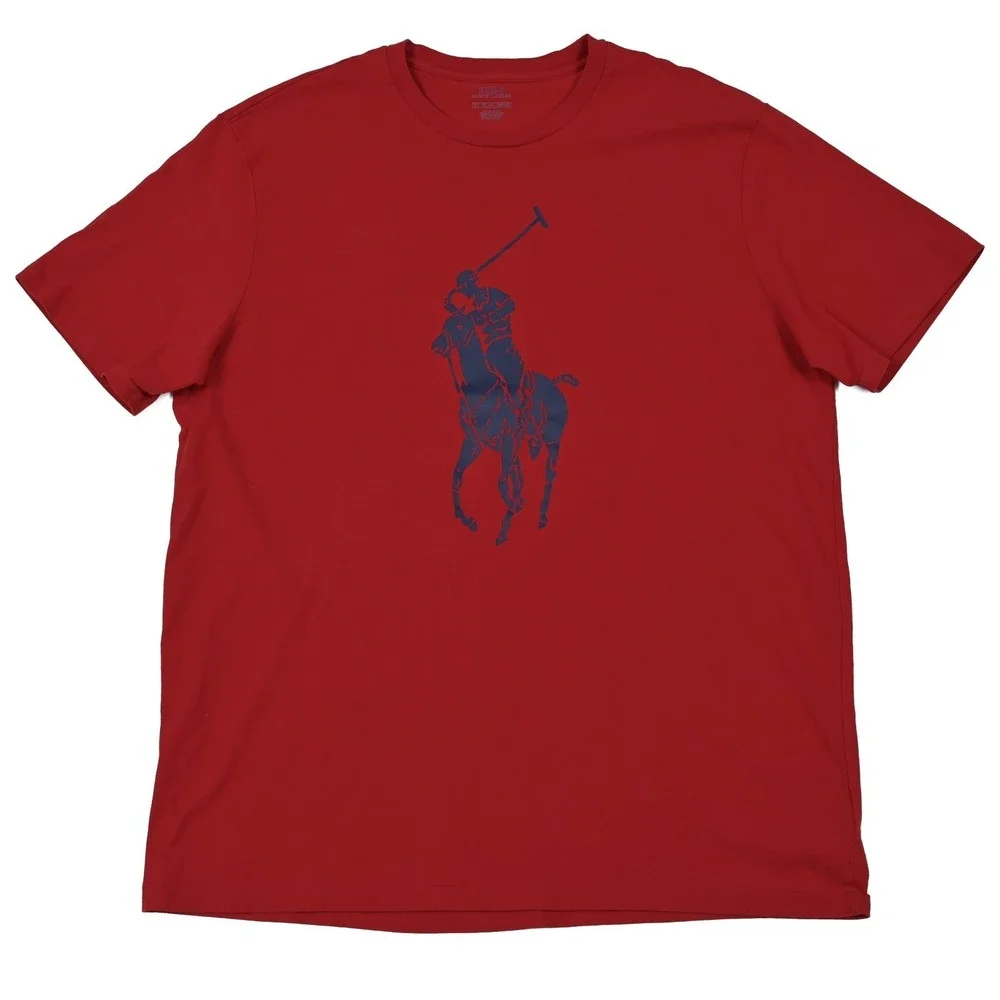 Polo Ralph Lauren Men's Size XLT Big Pony Jersey Red T-shirt 100% Cotton Preppy